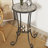 Patio Side Table with Shelf,Brown+Black-952261869