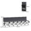 Outsunny 6 Seater Folding Bench Portable Chair Metal Frame Cup Holder Grey