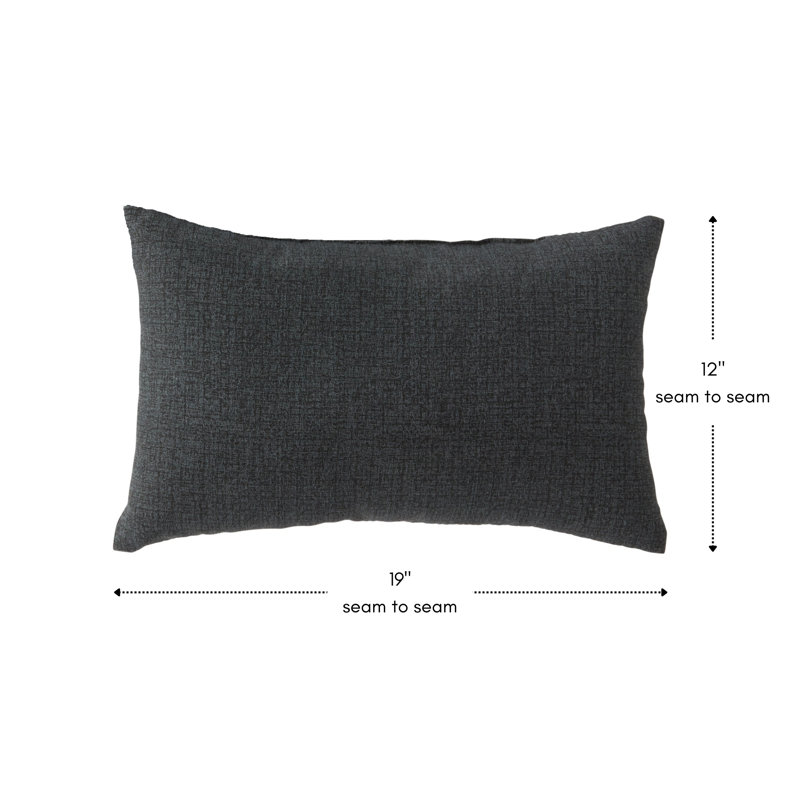 Henrich Indoor/Outdoor Striped Lumbar Pillow, Carbon