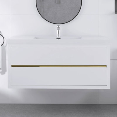 Meuble-lavabo mural avec lavabo l 47,24 po x P 19,69 po x H 22,44 po