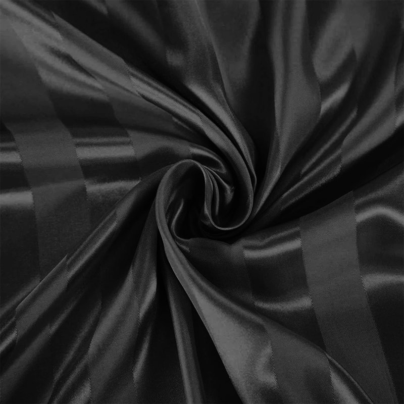 Premium Stripe Fitted Sheet - Deep Pocket, Wrinkle-Free, Ultra Soft Microfiber Bed Sheet, Black Striped, Super King (6')