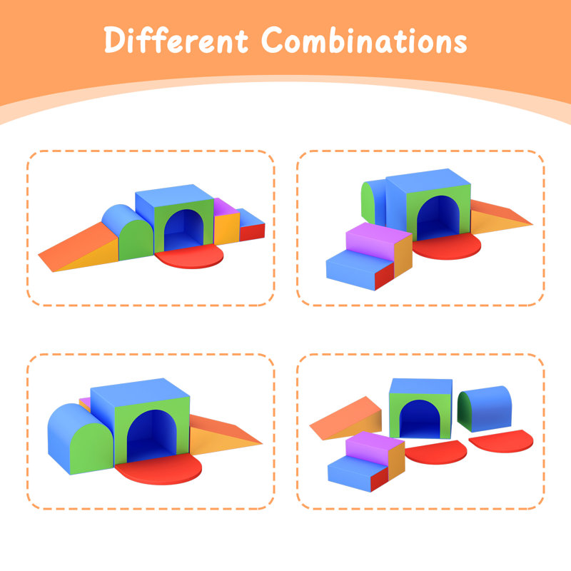 Linor Foam Climbing Blocks for Toddlers 1-3, 7Pcs Set
