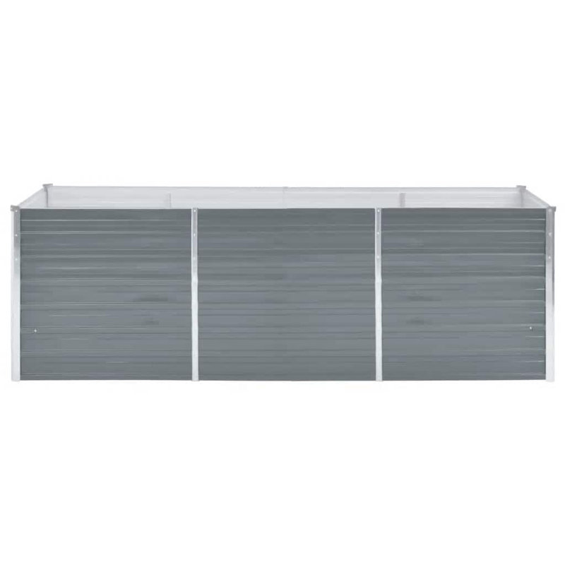 Jardinière en acier galvanisé , H 30,3 po x l 94,5 po x P 31,5 po, Gris