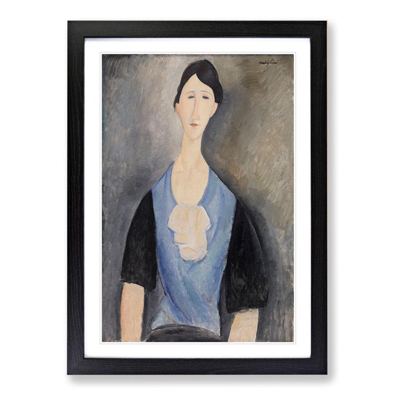 Portrait of a Woman Vol.6 by Amedeo Modigliani - Framed Print, 36cm H x 27cm W x 2cm D, Black Framed