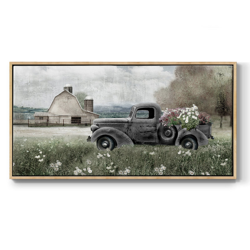 Country Nostalgia - Toile tendue avec cadre, prête à accrocher, Naturel, H 21 po x l 41 po