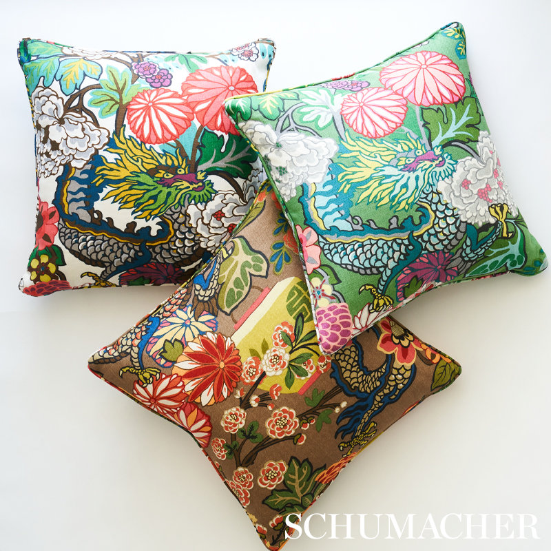 Chiang Mai Dragon Pillow, Mocha
