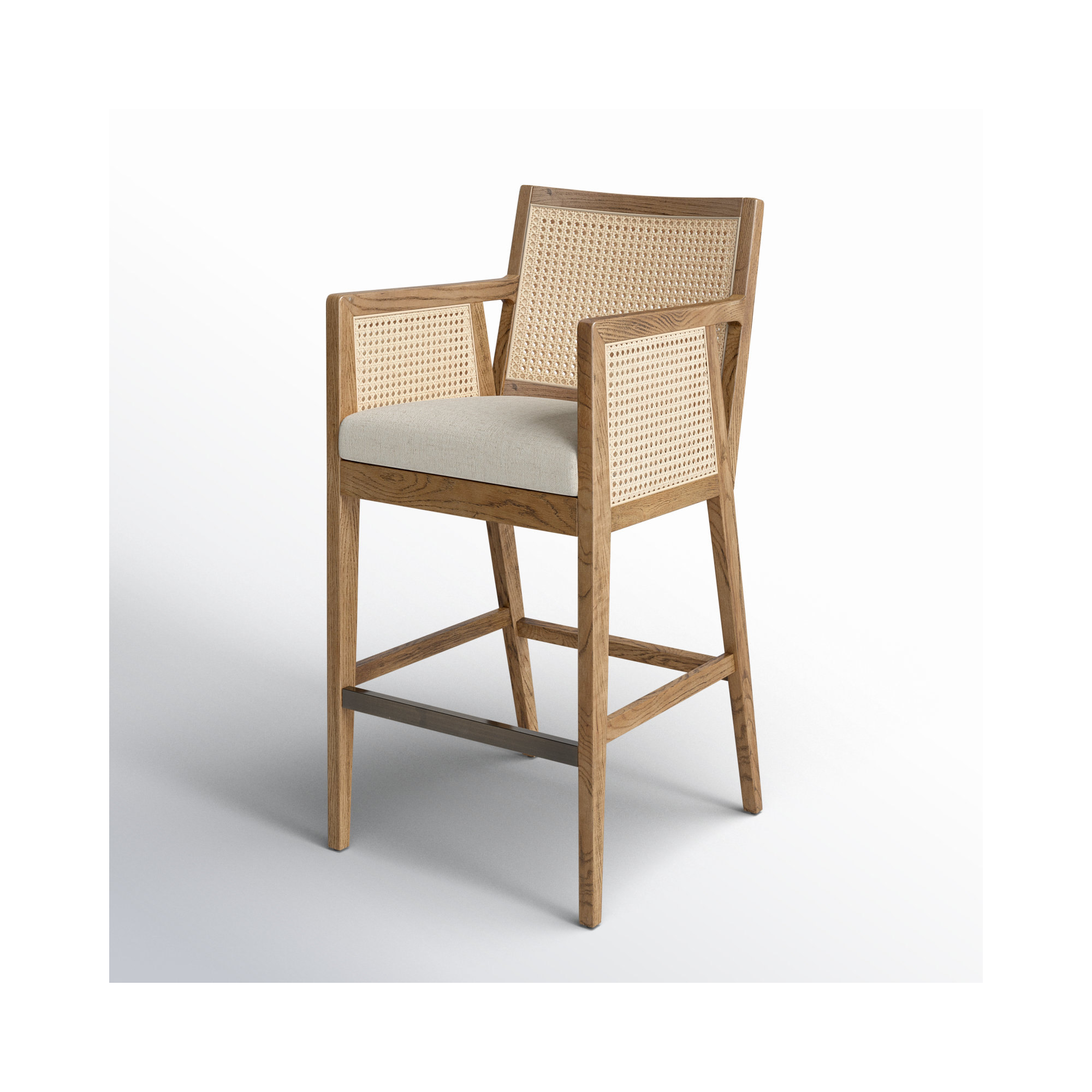 Octavia Counter & Bar Stool, Natural, Bar Stool (31.25" Seat Height), Beige