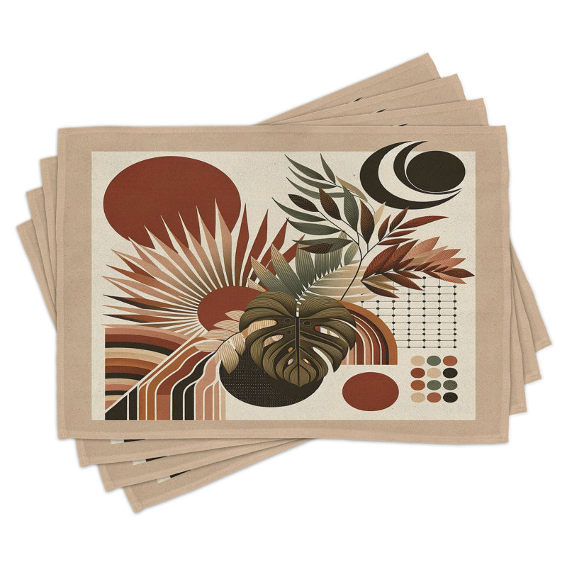 Ensemble de 4 napperons Ambesonne Monstera