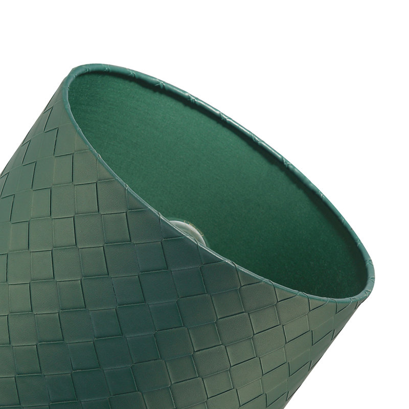 18cm H Leather Drum Lamp Shade ( No Direct Attachment Method ) in Green
