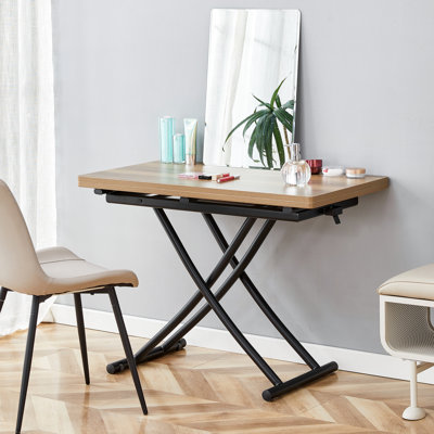Modern Minimalist Lift Table with Convertible Dining and Work Desk for Small Spaces