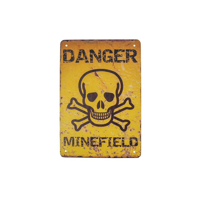 Panneau d'avertissement de danger militaire 8 x 12