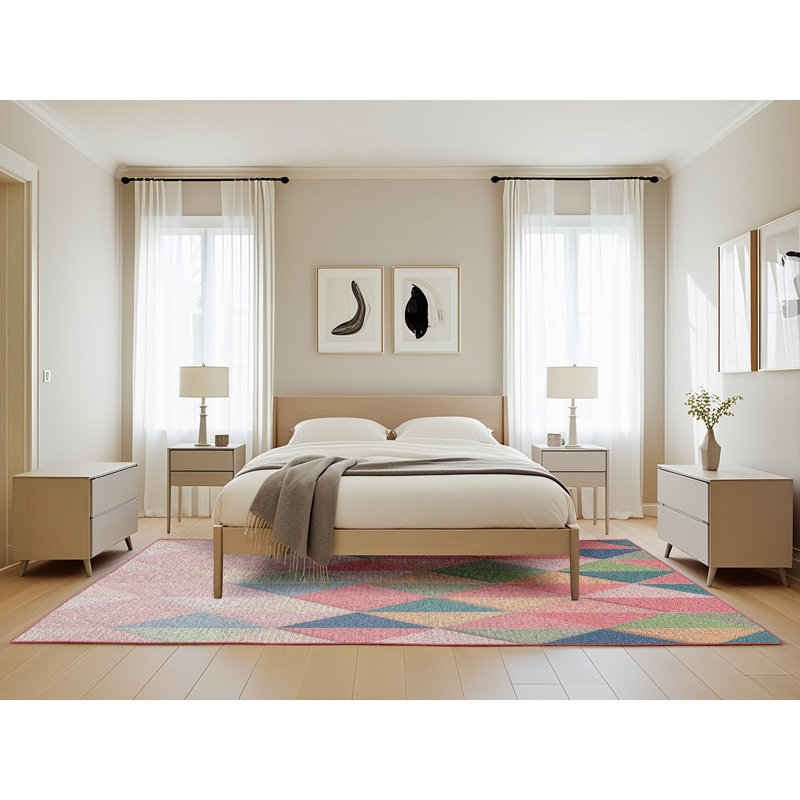 Geometric Indoor Rug, Rectangle 5' x 8'