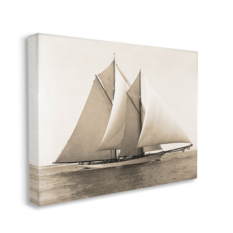 Art mural rétro sur toile de bateau marin par GraffiTee Studios, H 16 po x l 20 po