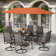 Alyah 6 - Person Metal Patio Dining Set with Rectangular Table