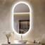 Kuron Oval Lighted Metal Framed Wall Mounted Bathroom / Vanity Mirror in Aluminum Alloy-1353364483