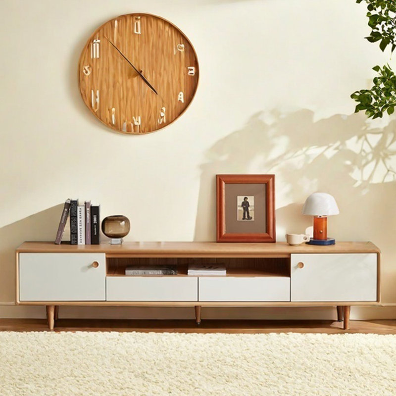 Meuble télé en bois massif, 78.74"