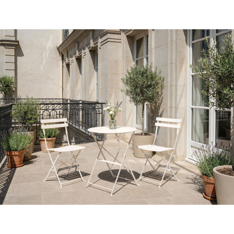 Bistro Set FIORI Metal Off-White