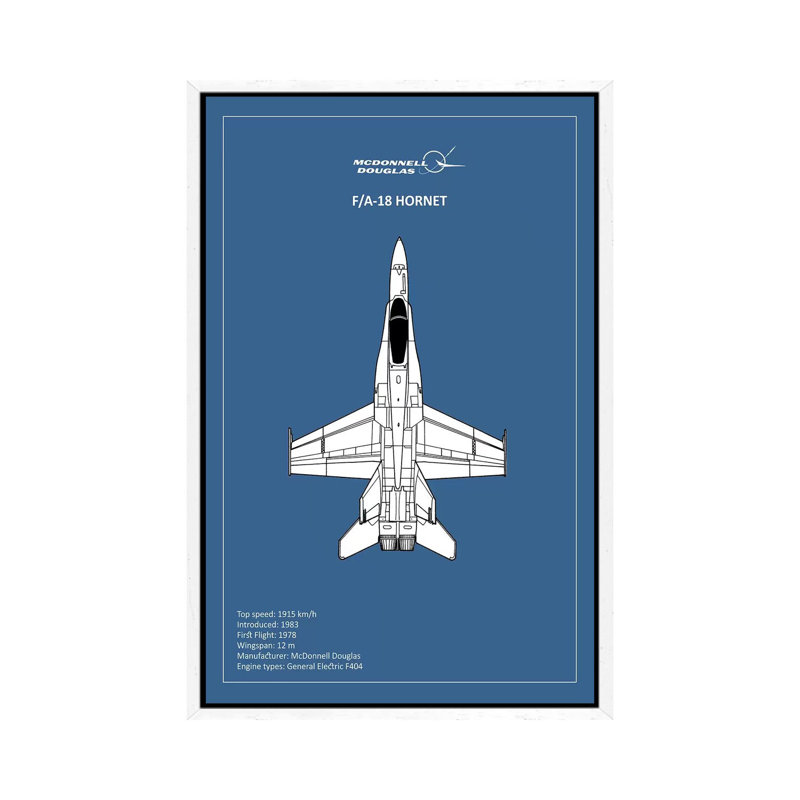 BP FA18 Hornet by Mark Rogan - Print on Canvas, White Framed, 101.6 cm H x 66.04 cm W