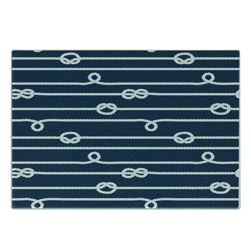 Planche à découper en verre trempé bleu marine Ambesonne