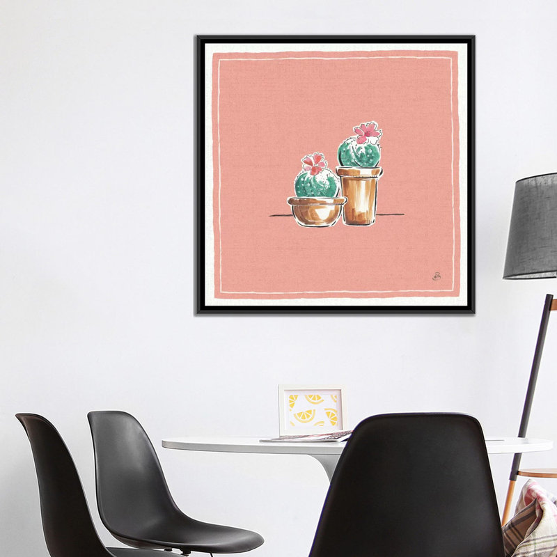 Reproduction d'art sur toile «Desert Bloom Xi», H 18 po x l 18 po x P 1,5 po, Toile avec cadre noir, Pas de tapis