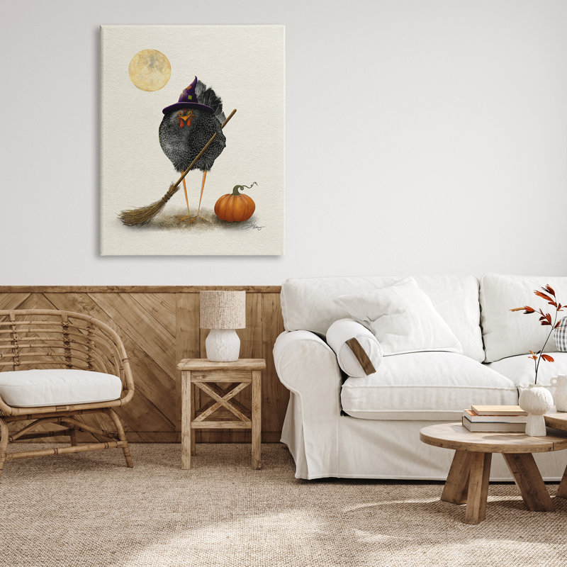 Halloween, oiseau noir, sorcière sur toile, impression, H 48 po x l 36 po x P 1,5 po