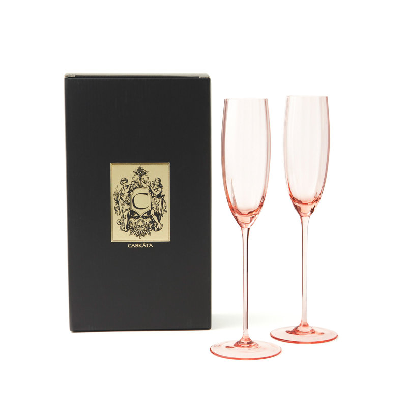 Quinn Handmade Crystal Flute, Rose
