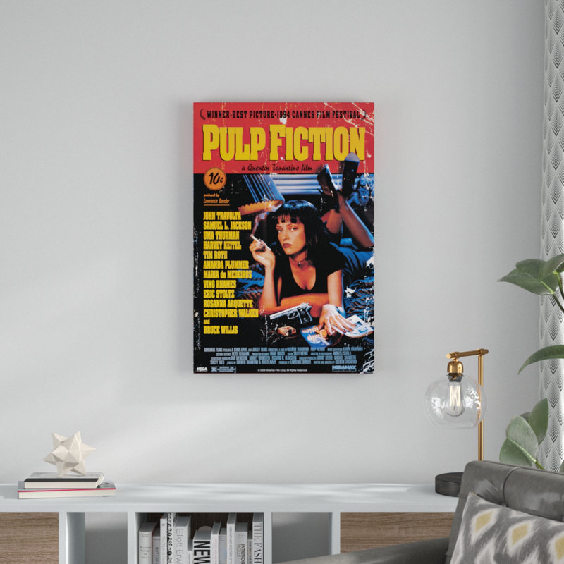 Pulp Fiction - No Frame Print on Wood, 91cm H x 61cm W x 1.8cm D