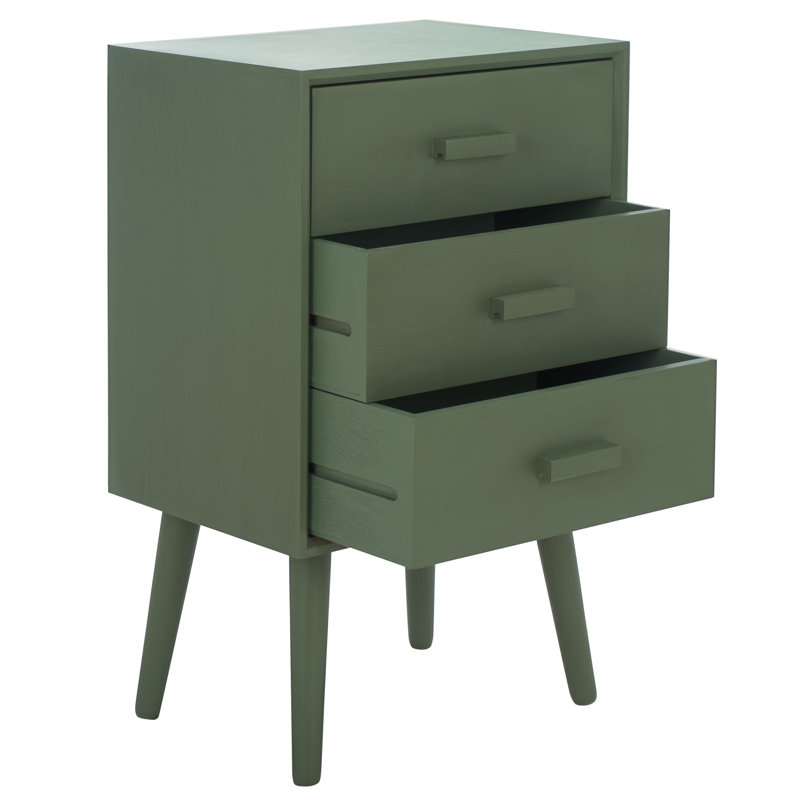 Dannel 3 Drawer Storage Drawer, Dusty Green
