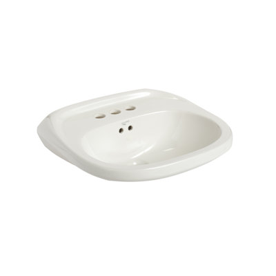 Lavabo de salle de bain en porcelaine vitrifiée avec trop-plein en porcelaine vitrifiée blanche de 18 po de hauteur Verona