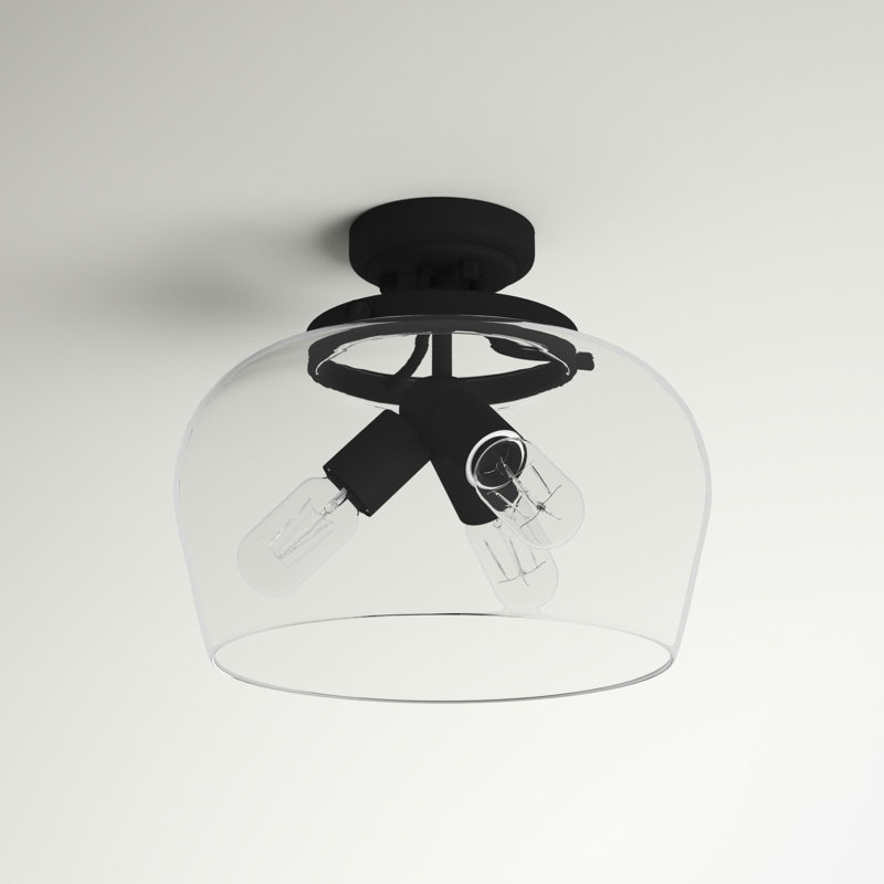 Jagger 3 -Light 13.8'' Semi Flush Mount, Black