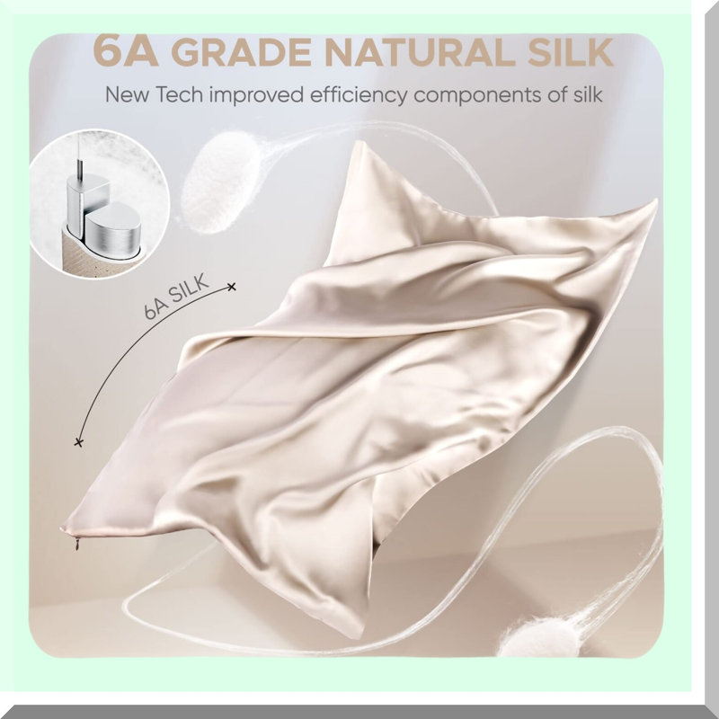 1/Pcs SilkDreams Hair-Safe Pillowcase - 100% Mulberry Silk, Allergen Resistant, 600 Thread Count, Hidden Zipper, Standard Size, Taupe - Luxurious Sleep Experience