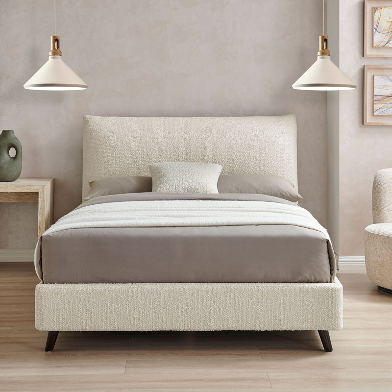 Kerns Upholstered Bed, Kingsize (5'), Ivory