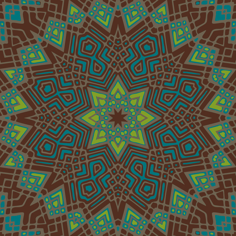 Mandala 5, H 12 po x l 12 po, Non, Toile tendue