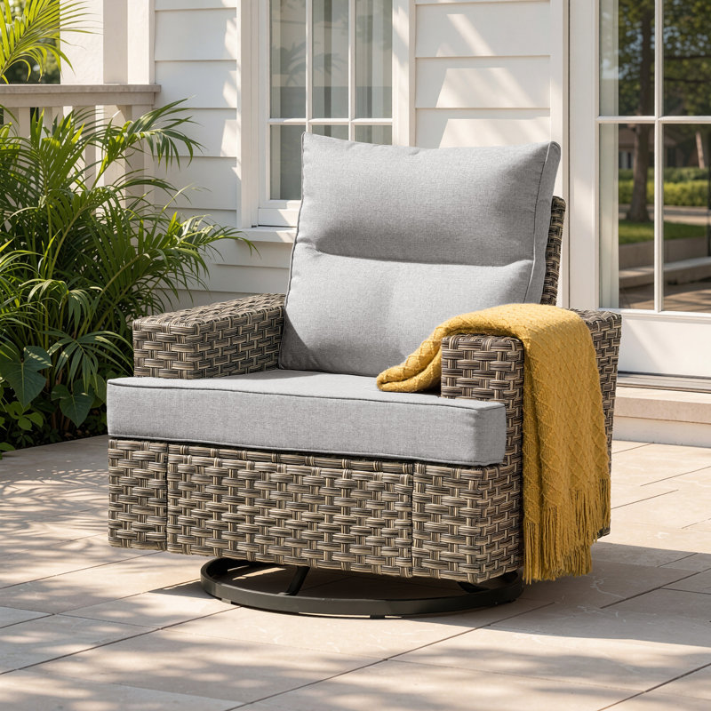 Chaise d'extérieur pivotante avec coussin, Gray