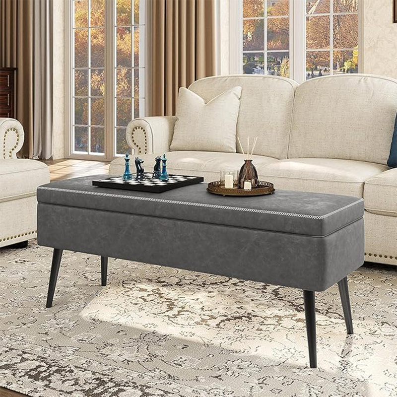 Banc de rangement avec repose-pieds Mid-Century