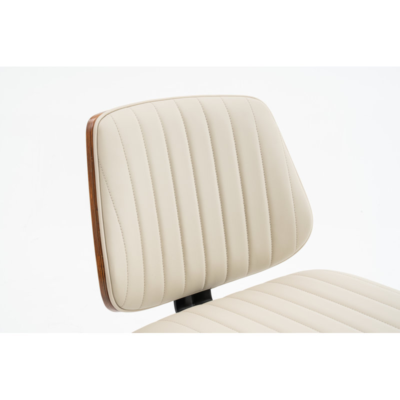 Upholstered Swivel Counter Stool, Ivory