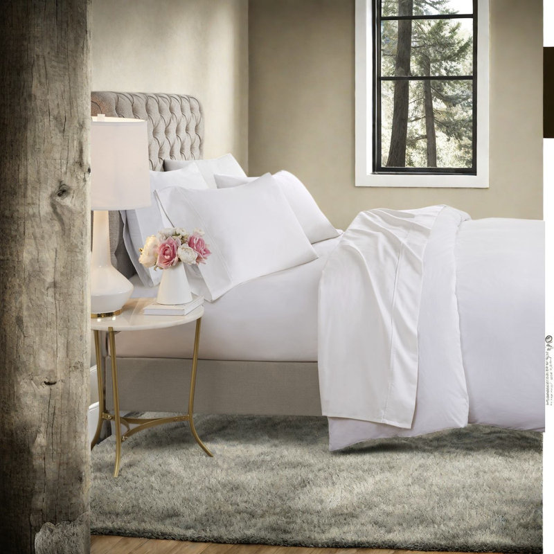 Cooling Queen Sheets & Pillowcases, 600 Thread Count Cotton Blend, White
