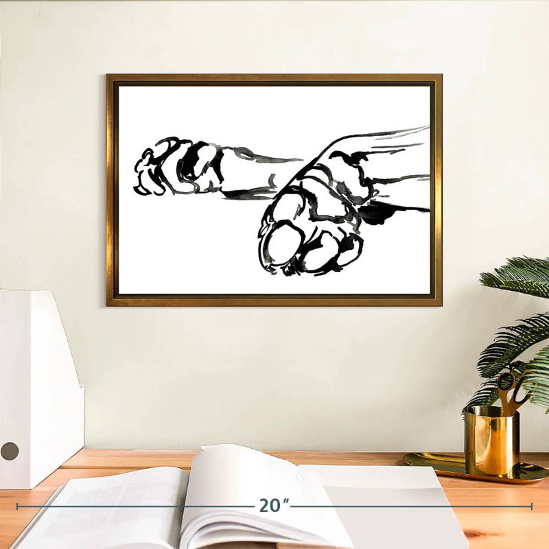 Linear Paws II, Cadre flottant doré, 13 po x 9 po