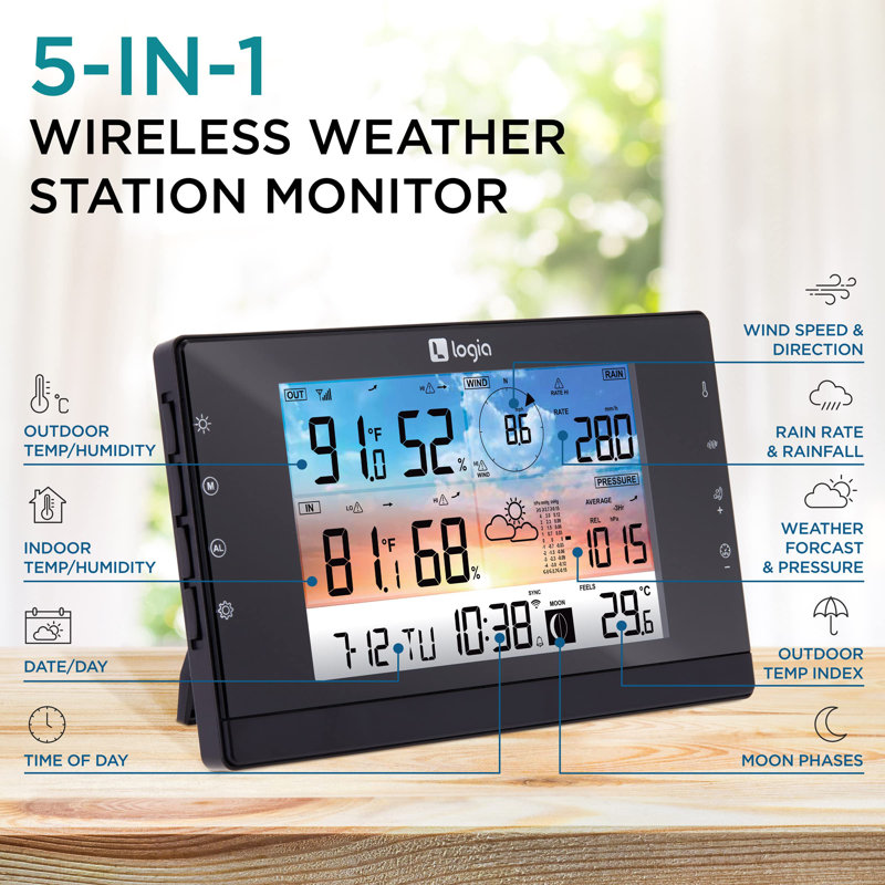 4.4'' Solar Powered Wireless Outdoor Weather Station