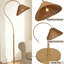 Lampe sur pied arquée 65 po en rotin à intensité variable-301583899