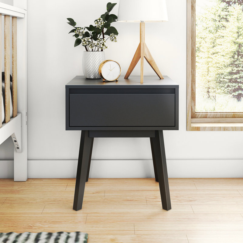  Brubaker Solid Wood Nightstand, Black