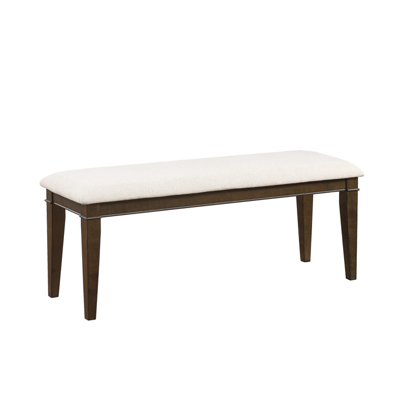 Banc rembourré beige foncé de 48 pouces pour un repas compact avec stabilité du tissu