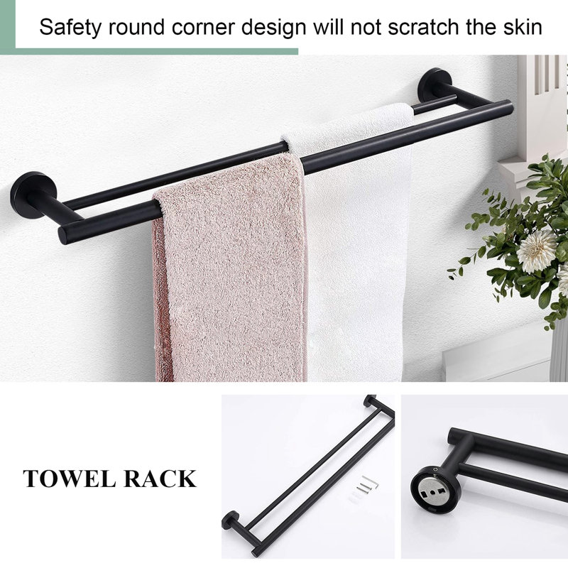 10 Pieces Bathroom Hardware Set Wall Mounted,stainless Steel, Matte Black