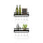 Wall Mounted Wine Bottle & Glass Rack Black