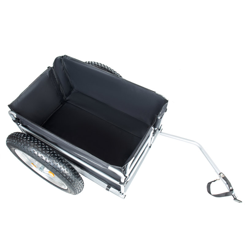 Remorque de cargaison de vélo robuste avec pneus de 23 po, chariot à vélo pliable d'une capacité de 150 lb pour le camping et l'épicerie