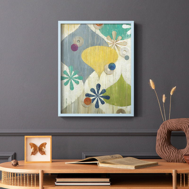 Asterisk Framed Print - Solid Wood, Blue, 10" H x 8" W