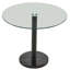 Table basse ronde avec plateau en verre et châssis en marbre noir, table de salle à manger ronde 4, table de salle à manger facile à assembler et à nettoyer