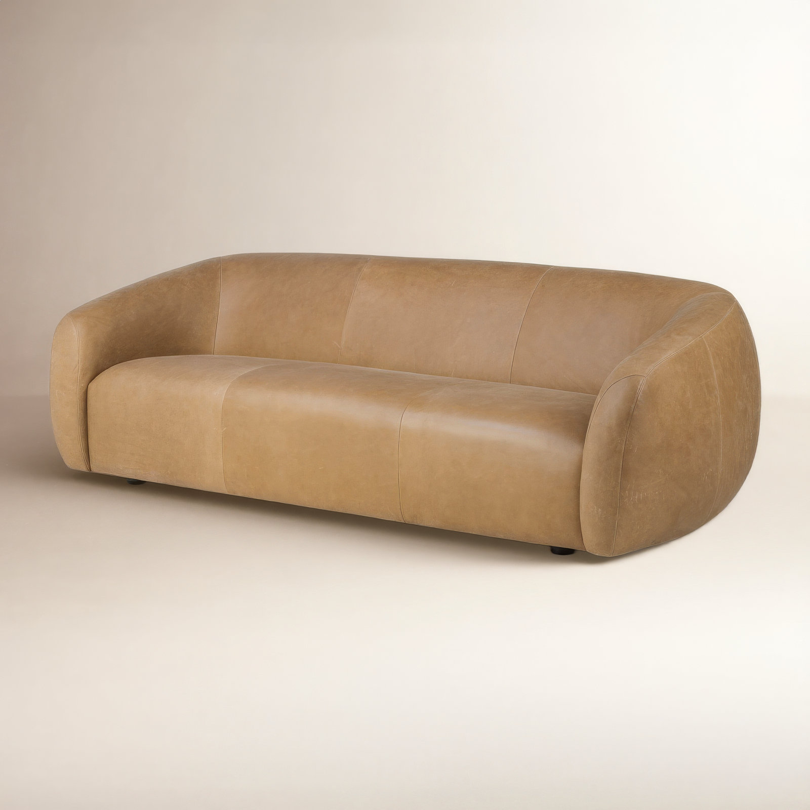 100'' Upholstered Sofa, Palermo Drift Top Grain Leather
