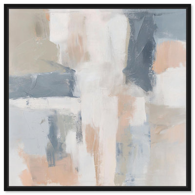 «Slate and Rose Palette I», reproduction d'art sur toile par Art Remedy, cadre noir, 16 x 16