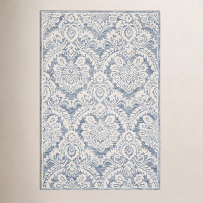 Tansy Blue Ivory Hand-Tufted Wool Rug
